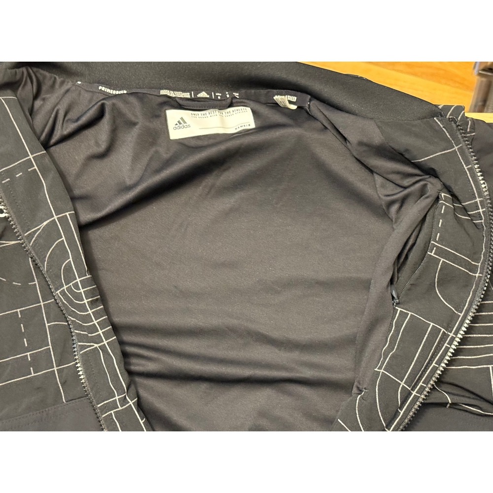 Adidas Primegreen Black‎ Geometric Grid Full Zip Track Jacket HB8827 Mens Small - Picture 5 of 7